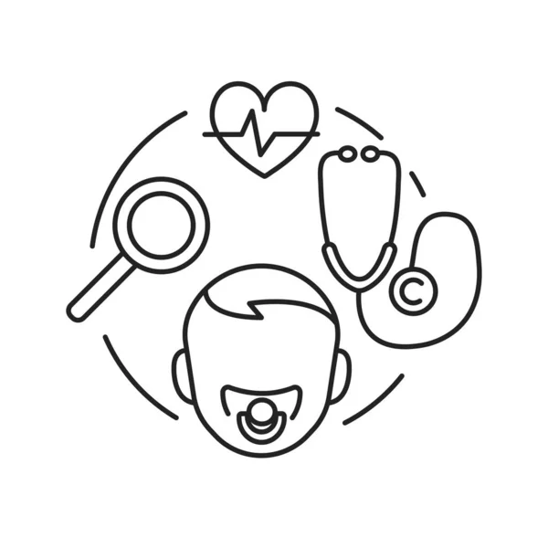 Neopatologie Schwarze Linie Symbol Pädiatrische Gesundheitsversorgung Zeichen Neugeborenenpflege Piktogramm Für — Stockvektor