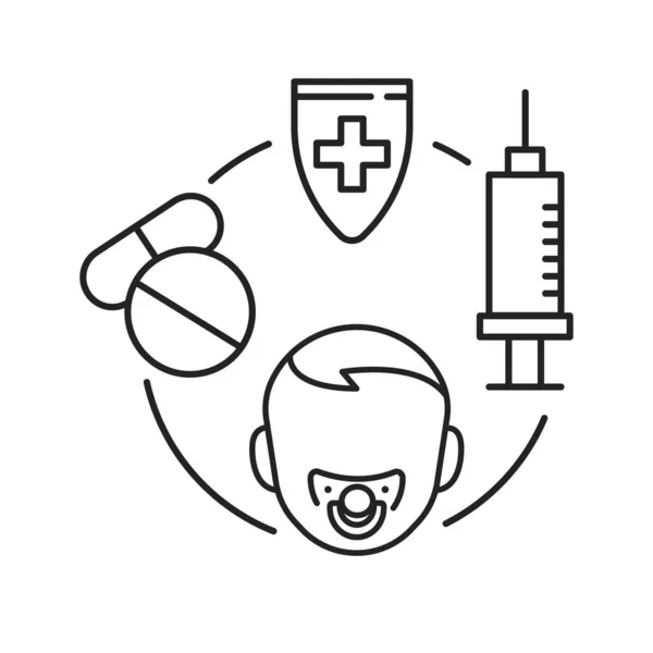 아이들은 아이콘을 합니다 소아외과의 사인이야 페이지를 Pictogram 모바일 Gui — 스톡 벡터