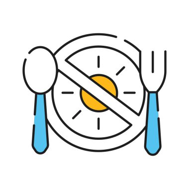 Ramazan renk çizgisi simgesi. Gün batımından önce yiyip içmeyin. Web sayfası için piktogram, mobil uygulama, tanıtım. UI UX GUI tasarım elemanı. Düzenlenebilir vuruş