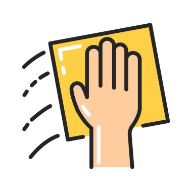 Temizlik servisi renk simgesi. Evde dezenfeksiyon. Web sayfası için resim taslağı, mobil uygulama, tanıtım. Düzenlenebilir vuruş