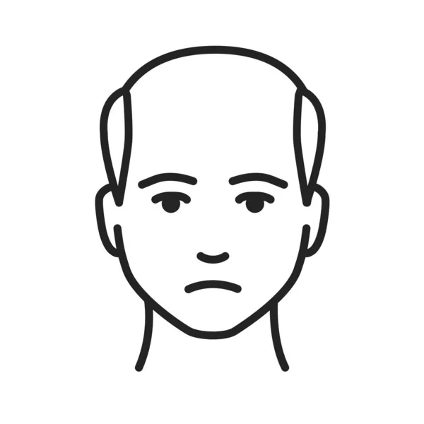 Man Met Een Kale Zwarte Lijn Icoon Kaalheid Stadium Alopecia — Stockvector