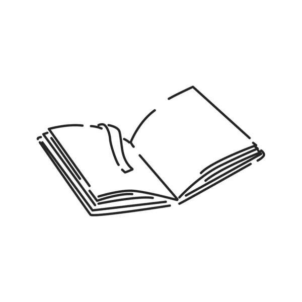 Das Schwarze Buchzeilen Symbol Öffnen Buch Erweiterter Form Das Sofort — Stockvektor