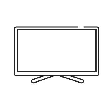 TV siyah çizgi simgesini göster. Elektronik cihaz. Web sayfası için piktogram, mobil uygulama, tanıtım. Düzenlenebilir vuruş.