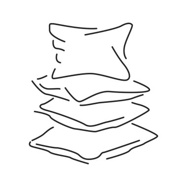 Yastık siyah çizgi simgesi. Rahatlık, terapi ya da dekorasyon için dinlenen bedenin desteği. Web sayfası için piktogram, mobil uygulama, tanıtım. UI UX GUI tasarım elemanı. Düzenlenebilir vuruş.