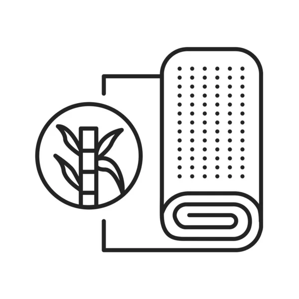 竹生地の黒い線のアイコン 竹繊維で作られた布 または衣類 ウェブページ モバイルアプリ プロモーションのためのPictogram Guiデザイン要素 編集可能なストローク — ストック写真