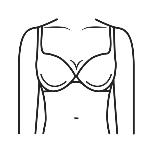 ブラランジェリーブラックラインのアイコン 女性の胸を持ち上げサポートするために着用されている密着性の服 ウェブページ モバイルアプリ プロモーションのためのPictogram Guiデザイン要素 編集可能なストローク — ストック写真