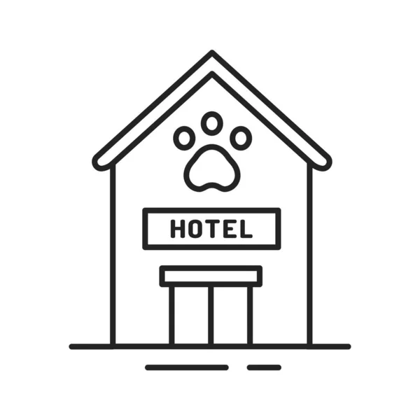 Animal hotel black line icon. Place where people can leave their pets at the time of departure. Pictogram for web page, mobile app, promo. UI UX GUI design element. Editable stroke — Stock Vector