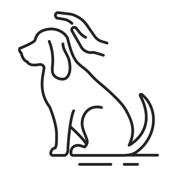 Dog Care Ícone Linha Preta Melhorar Vida Dos Cães Ações — Vetor de Stock