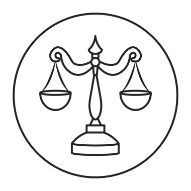 Libra siyah çizgi simgesi. Zodiac burcu. Astroloji ve yıldız falı. Kehanetler ve insan karakteri. Hava elementi. Cetvel Venüs. UI UX GUI tasarım elemanı. Düzenlenebilir vuruş.