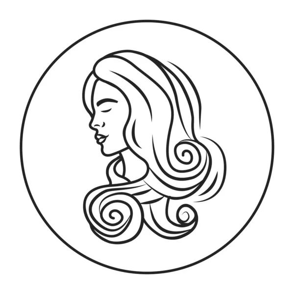 Jungfrau Schwarze Linie Symbol Tierkreiszeichen Astrologie Und Horoskop Prognosen Und — Stockvektor