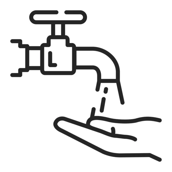 Wash Hands Black Line Icon Hygiene Pictogram Web Page Mobile — Stock Photo, Image