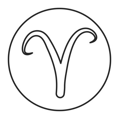 Koç siyah çizgi ikonu. Zodiac burcu. Astroloji ve yıldız falı. Kehanetler ve insan karakteri. Element ateşi. Hükümdar Mars. UI UX GUI tasarım elemanı. Düzenlenebilir vuruş.