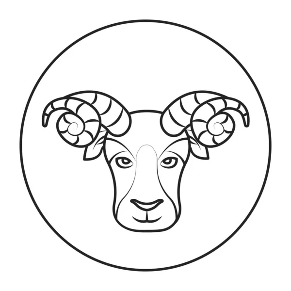 Czarna Ikona Barana Znak Zodiaku Astrologia Horoskop Przewidywania Ludzki Charakter — Wektor stockowy