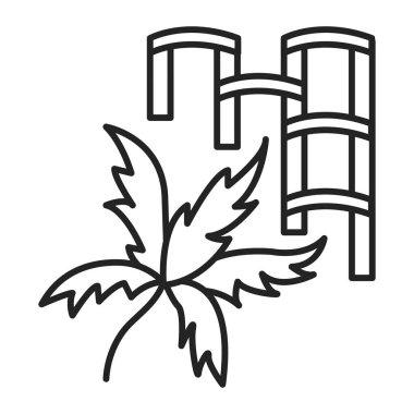 Isırgan kumaşı siyah çizgi simgesi. Güçlü, parlak kumaş ısırgan otundan elde edilir. Web sayfası için piktogram, mobil uygulama, tanıtım. UI UX Arayüz tasarım ögesi