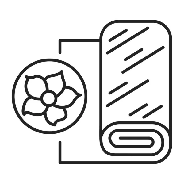 라이넨 직물검은 아이콘 식물의 섬유로 만들어 직물이었습니다 페이지를 Pictogram 모바일 — 스톡 벡터