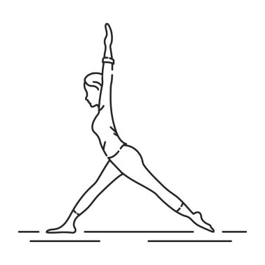 Yoga siyah çizgi simgesi. Antik Hindistan kökenli fiziksel, zihinsel ve ruhsal uygulamalar veya disiplinler grubu. UI UX GUI tasarım elemanı. Düzenlenebilir vuruş