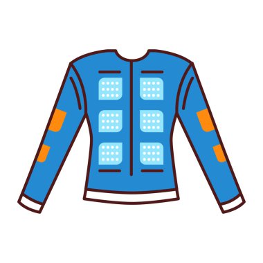 VR haptik takım elbise renk çizgisi simgesi. Sanal gerçeklik deneyimi. Web sayfası için piktogram, mobil uygulama, tanıtım. UI UX GUI tasarım elemanı. Düzenlenebilir vuruş