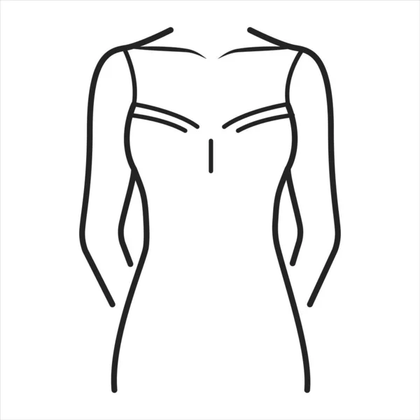 Chemise Lingerie Black Line Icon Type Lingerie Sleeping Dress Pictogram — Stock Vector