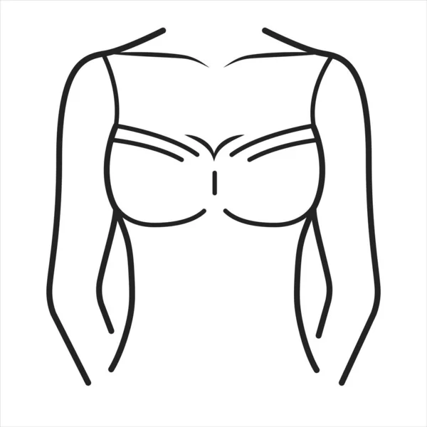 Shirt Lingerie Black Line Icon Cloth Garment Upper Body Neck — Stock Vector