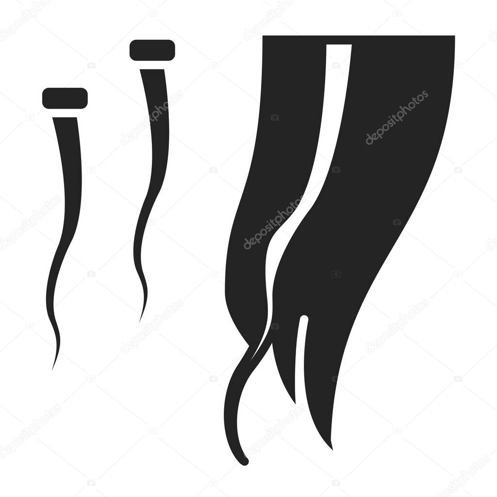 Hair extension black glyph icon. Hairdresser services. Professional hair styling. Beauty industry. Pictogram for web page, promo. UI UX GUI design element