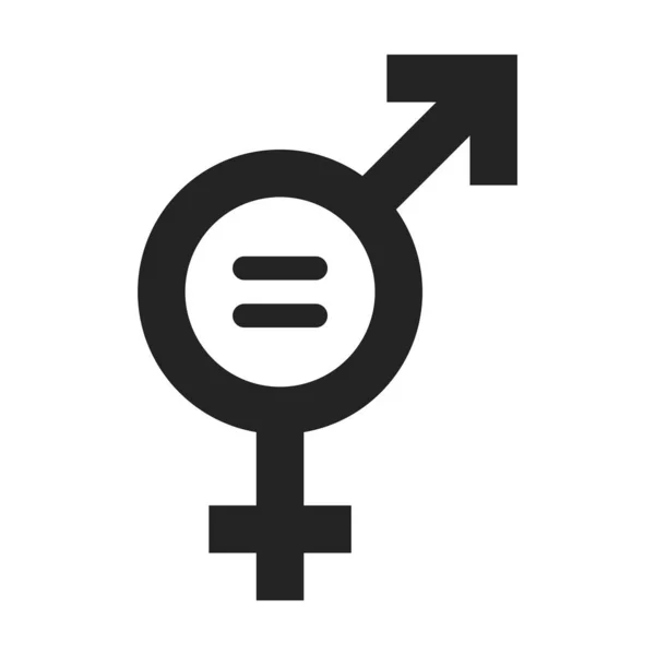 Gendergelijkheid Zwart Glyph Icoon Vrouwenrechten Maatschappelijk Verantwoord Ondernemen Duurzame Ontwikkelingsdoelstellingen — Stockvector