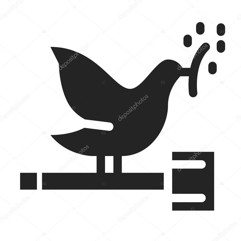 Peace, justice and strong institutions black glyph icon. Corporate social responsibility. Sustainable Development Goals. SDG sign. Pictogram for ad, web, mobile app. UI UX design element
