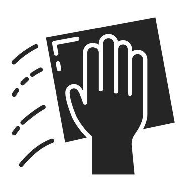 Temizlik servisi sembolü siyah simge. Evde dezenfeksiyon. Web sayfası, mobil uygulama, tanıtım için resim çizelgesi