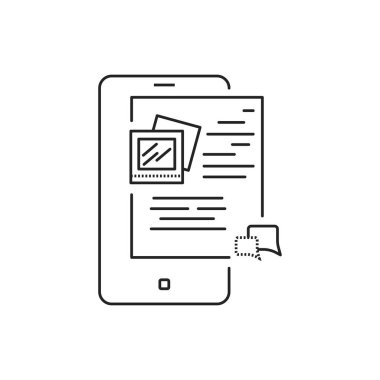 Hikaye anlatma siyah çizgi ikonu. Dijital pazarlama. Web sayfası için piktogram, mobil uygulama, tanıtım. UI UX GUI tasarım elemanı. Düzenlenebilir vuruş