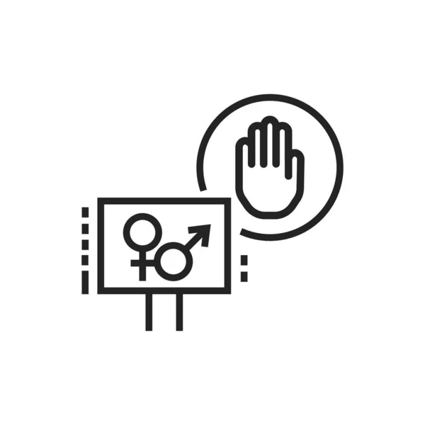 Черная Иконка Половой Линии Феминистское Движение Социальный Протест Пиктограмма Веб — стоковый вектор