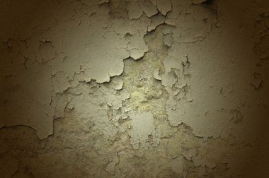 Doku, desen, arka plan. eski boya. Beton duvar boya, boya soyut beton arkasında kırık. Beyaz ses tonuyla boya zaman içinde flakes
