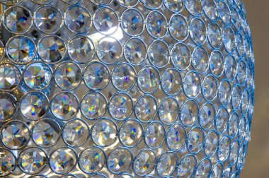 Doku, desen, arka plan. Kristal avize yakın çekim. Vintage