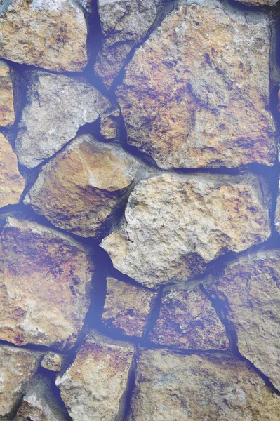 Textura Fundo Cerca Forrada Com Pedra Selvagem Granito Arenito — Fotografia de Stock