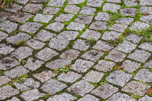 Текстура, фон. Тротуар из гранитного камня. Асфальтовое шоссе — стоковое фото