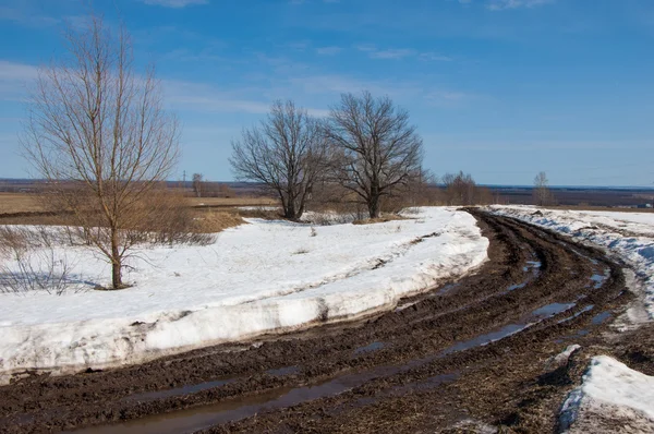 Spring Washed Out Roads Road Mud Road — Stock Photo, Image