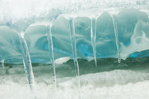 Consistenza Ghiaccio Ghiaccio Congelato Sul Fiume — Foto Stock