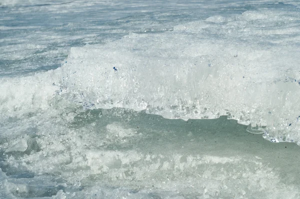 doku. buz. Donmuş buz Nehri üzerinde.