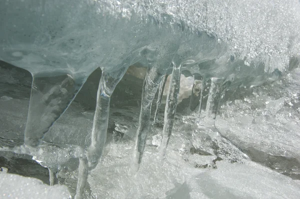 Textura Hielo Hielo Congelado Río —  Fotos de Stock