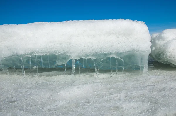 Texture Ice Frozen Ice River — Stock Photo, Image