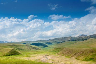 dağ, dağ, tepe. Kazakistan. Tien Shan. Takma Yaylası
