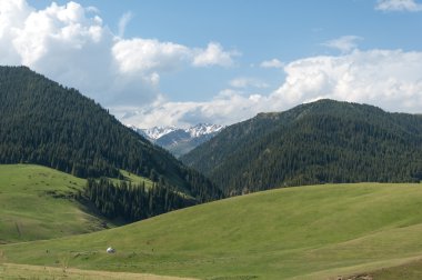 dağ, dağ, tepe. Kazakistan. Tien Shan. Takma Yaylası