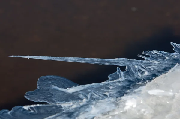 Consistenza Ghiaccio Ghiaccio Congelato Sul Fiume — Foto Stock