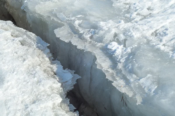 Textur Eis Gefrorenes Eis Auf Dem Fluss — Stockfoto