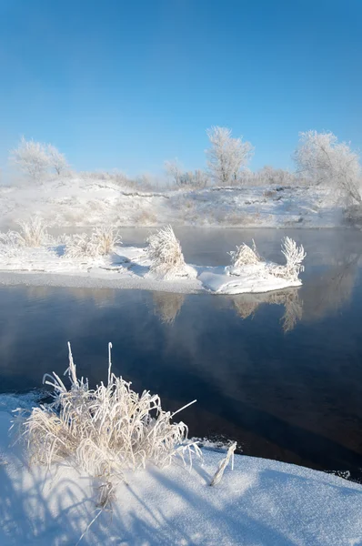 Textura. LED. Zmrzlého ledu na řece. — Stock fotografie