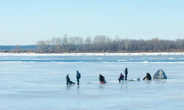 Рибалки Повені Річки Torn Річковий Лід Рибалок Річка Останнього Льодовикового — стокове фото
