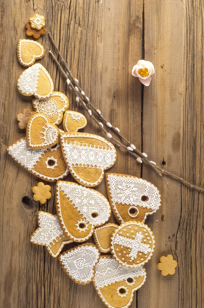 Velikonoční cukroví. kuchta, cookie, sušenky, máslo cookies — Stock fotografie