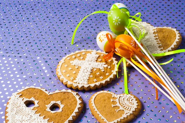 Paskalya kurabiyeleri. Bisküvi, çerez, fal kurabiyesi, tereyağlı kurabiye — Stok fotoğraf