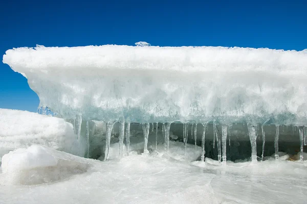 Textura Hielo Hielo Congelado Río — Foto de Stock