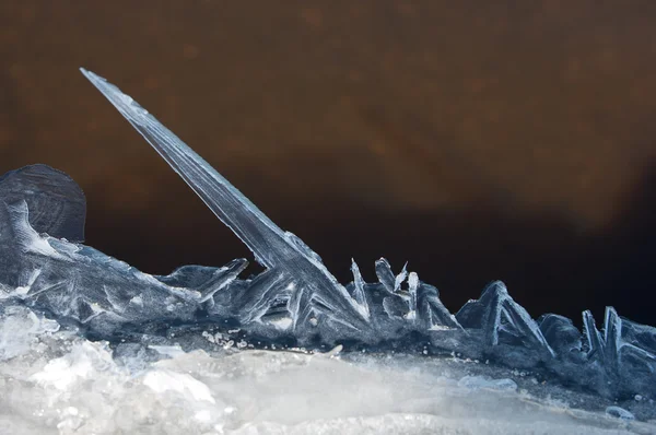 Texture Glace Glace Gelée Sur Rivière — Photo