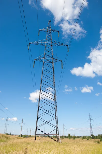 Energy Poles High Voltage Post High Voltage Tower Sky Background Stock Image