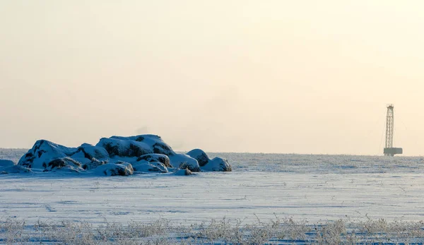 Outono Paisagem. Primeira neve. Precipitação na forma de branco — Fotografia de Stock